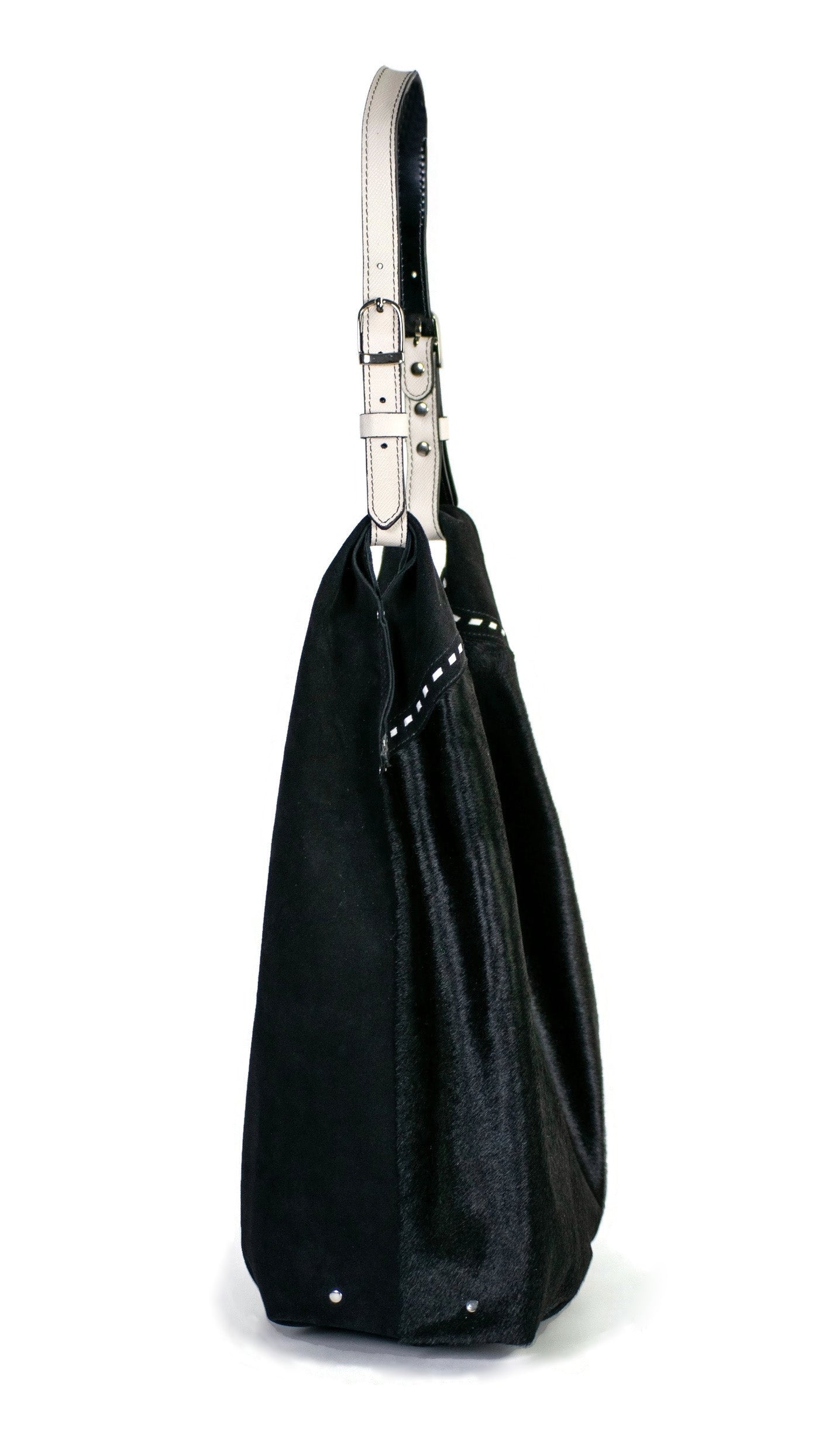 St outlet John's Bay Black Suede Hobo Leather Shoulder bag